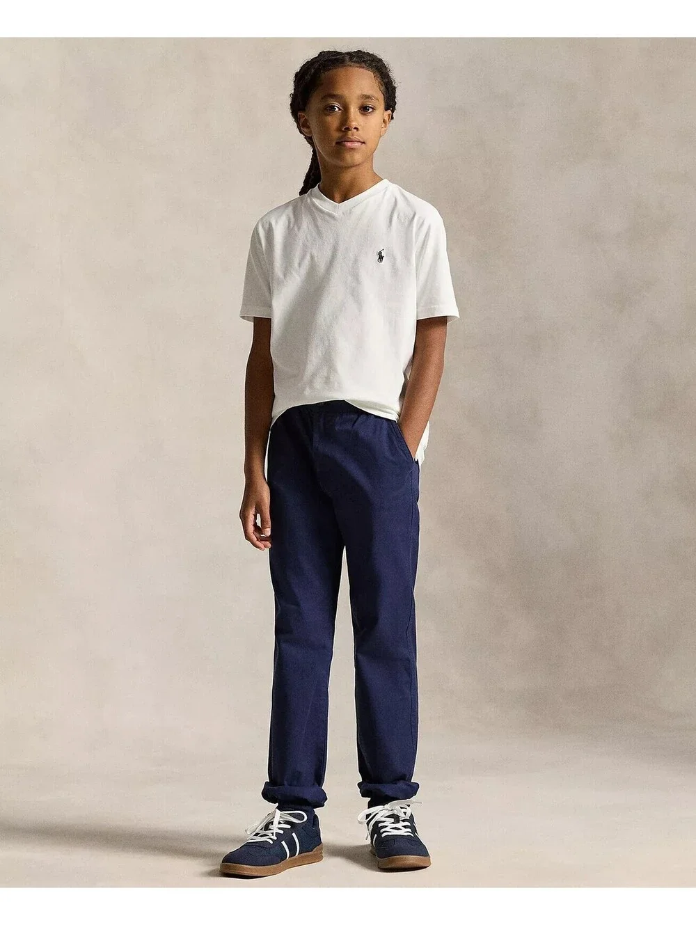 Polo Ralph Lauren Boys' Cotton Embroidered Pony V Neck Tee - Big Kid, Size L